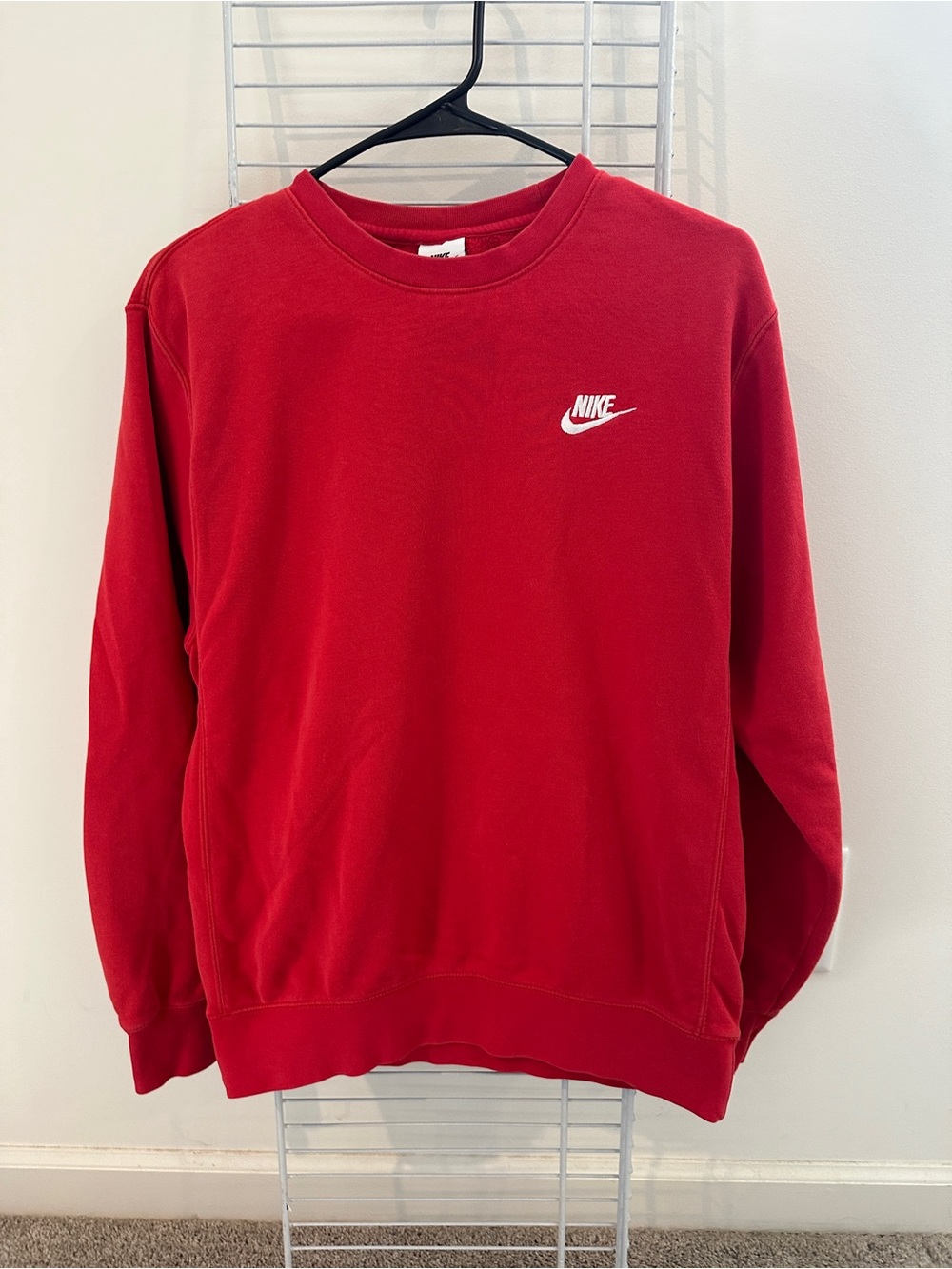 Nike Red Crewneck Sweatshirt with White Swoosh